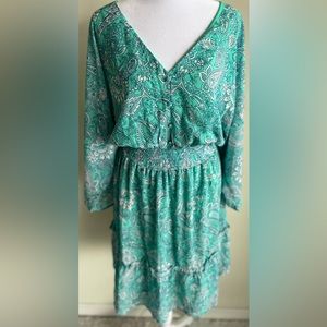 FLYING TOMATO PULLOVER V-NECK FLUTTER SKIRT DRESS, SZ 2X